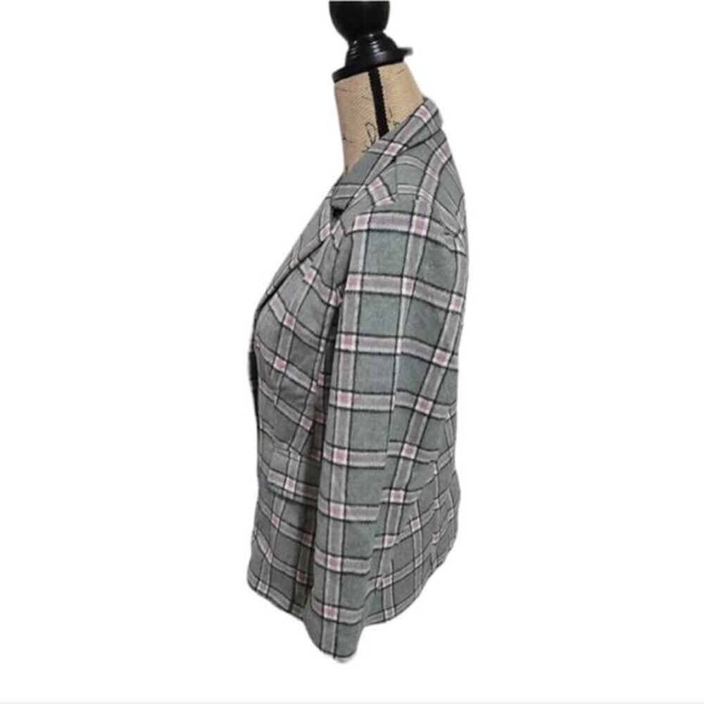 Laurie Felt Pink and Grey Women Plaid Annabelle Cropped Blazer Size 4 New - Picture 3 of 8